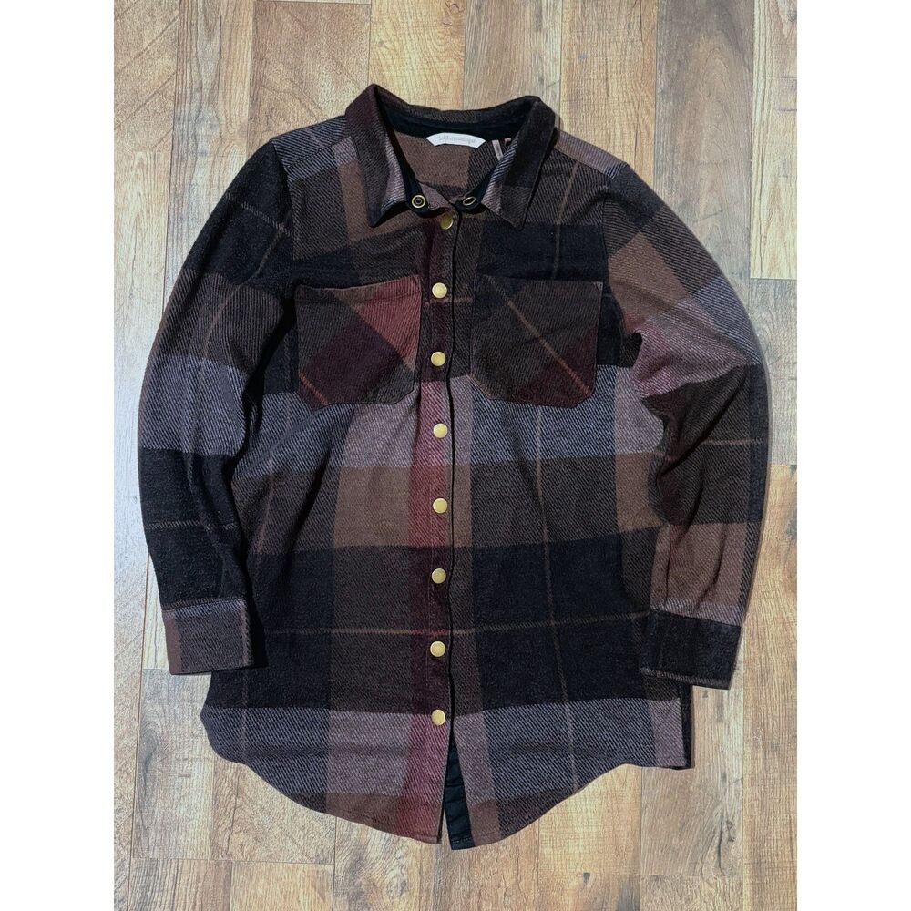 Soft Surroundings Women's Plaid Snap-Front Shirt Jacket